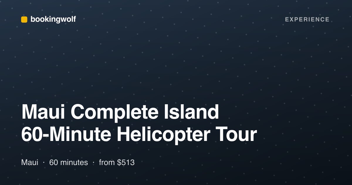 Maui Complete Island 60-Minute Helicopter Tour