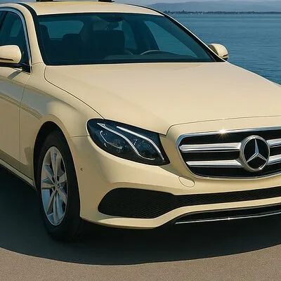 Athens Airport to Eretria city(Evia Island) with new Mercedes-Benz E-Class.
