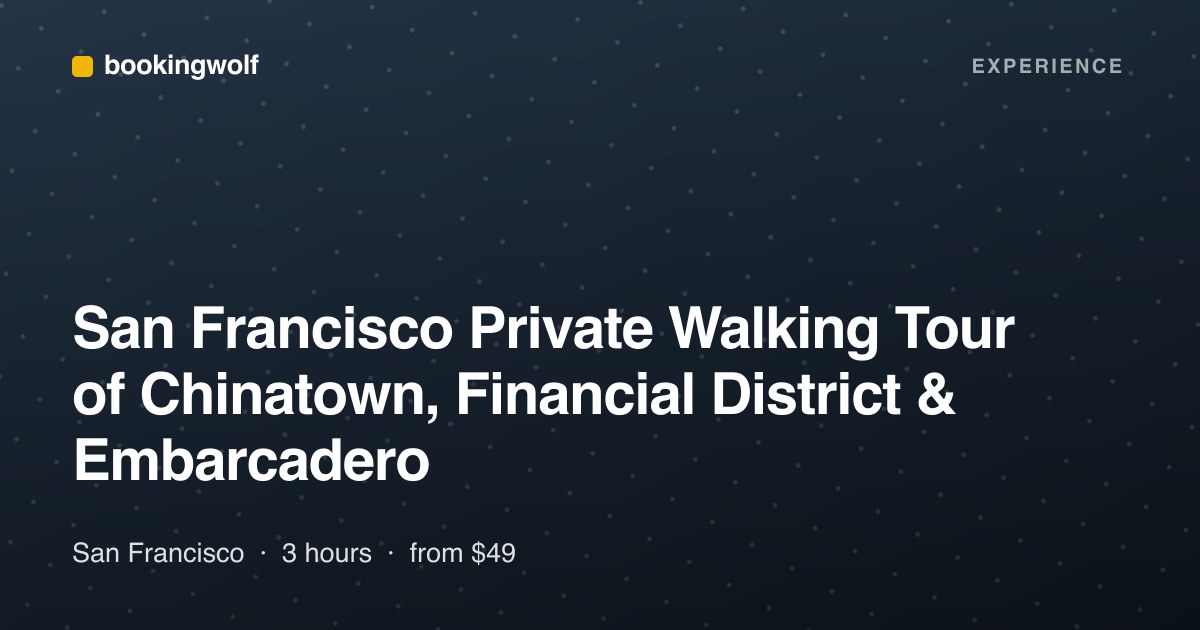 San Francisco Private Walking Tour of Chinatown, Financial District & Embarcadero