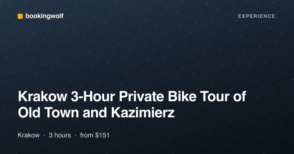 Krakow 3-Hour Private Bike Tour of Old Town and Kazimierz