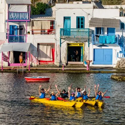 Sunset Kayak Adventure in Milos to Colorful Klima