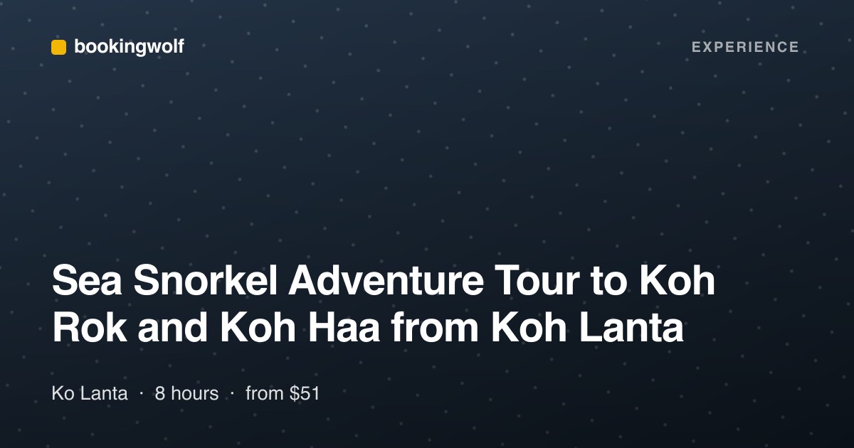 Sea Snorkel Adventure Tour to Koh Rok and Koh Haa from Koh Lanta