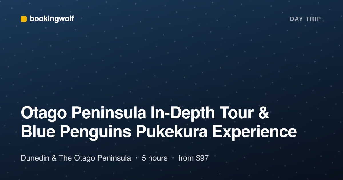 Otago Peninsula In-Depth Tour & Blue Penguins Pukekura Experience