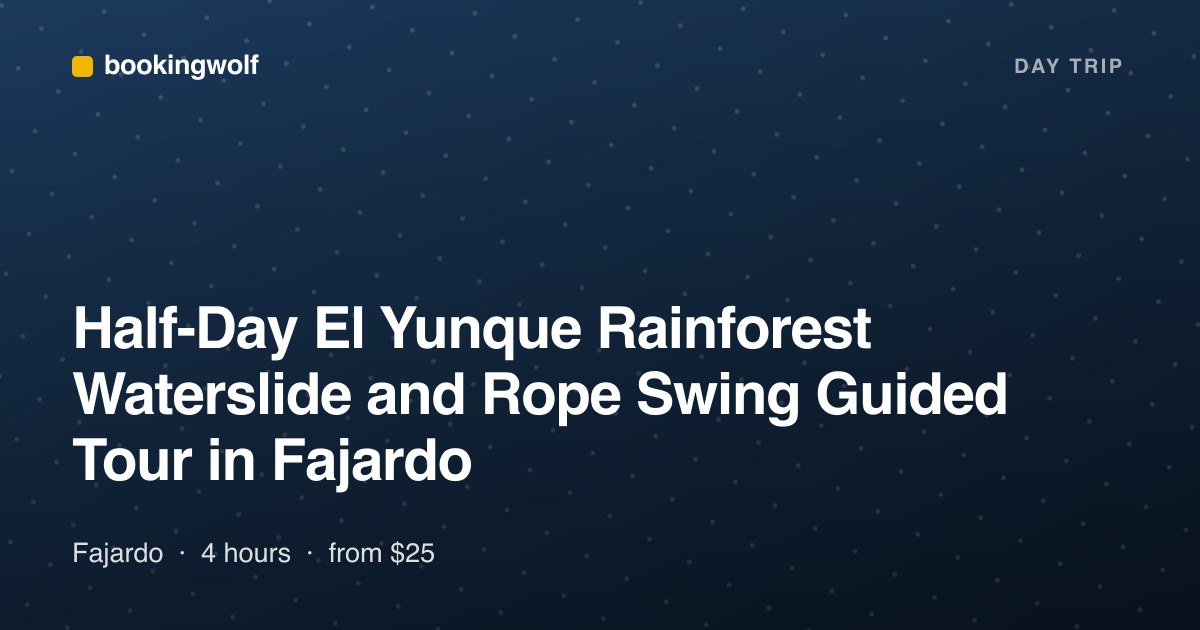 Half-Day El Yunque Rainforest Waterslide and Rope Swing Guided Tour in Fajardo