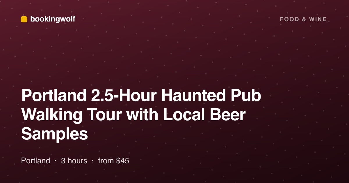 Portland 2.5-Hour Haunted Pub Walking Tour with Local Beer Samples