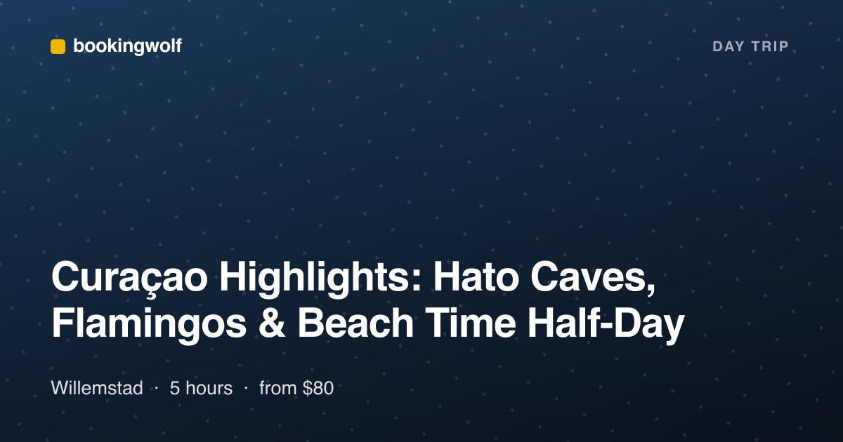 Curaçao Highlights: Hato Caves, Flamingos & Beach Time Half-Day
