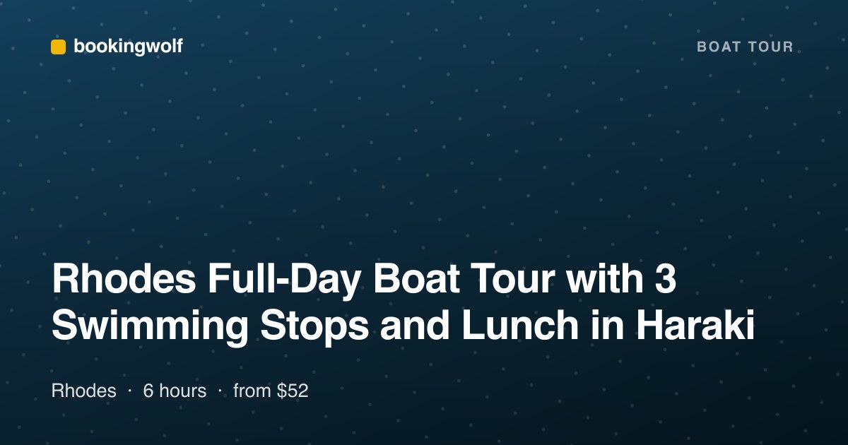 Rhodes Full-Day Boat Tour with 3 Swimming Stops and Lunch in Haraki