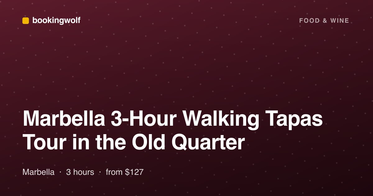 Marbella 3-Hour Walking Tapas Tour in the Old Quarter