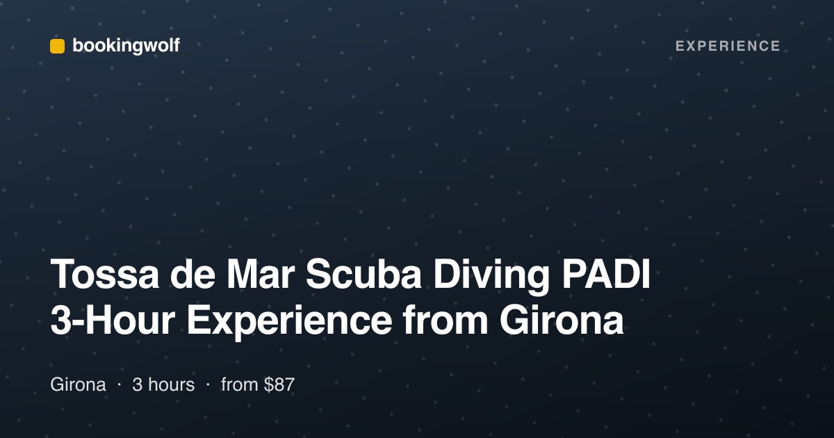 Tossa de Mar Scuba Diving PADI 3-Hour Experience from Girona