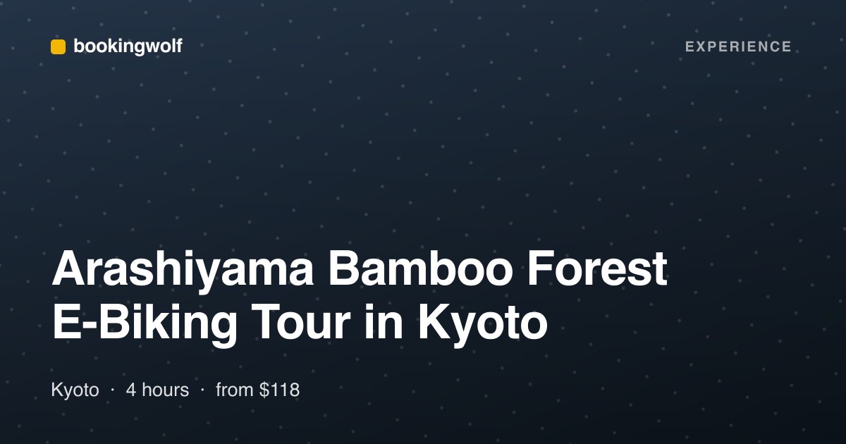 Arashiyama Bamboo Forest E-Biking Tour in Kyoto