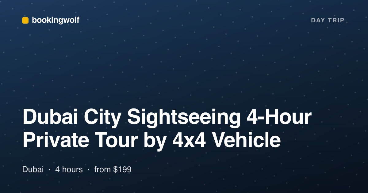 Dubai City Sightseeing 4-Hour Private Tour by 4x4 Vehicle