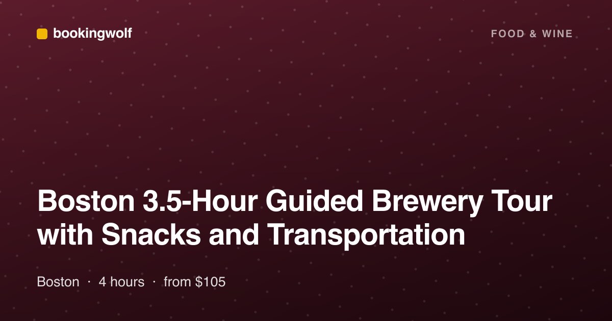 Boston 3.5-Hour Guided Brewery Tour with Snacks and Transportation