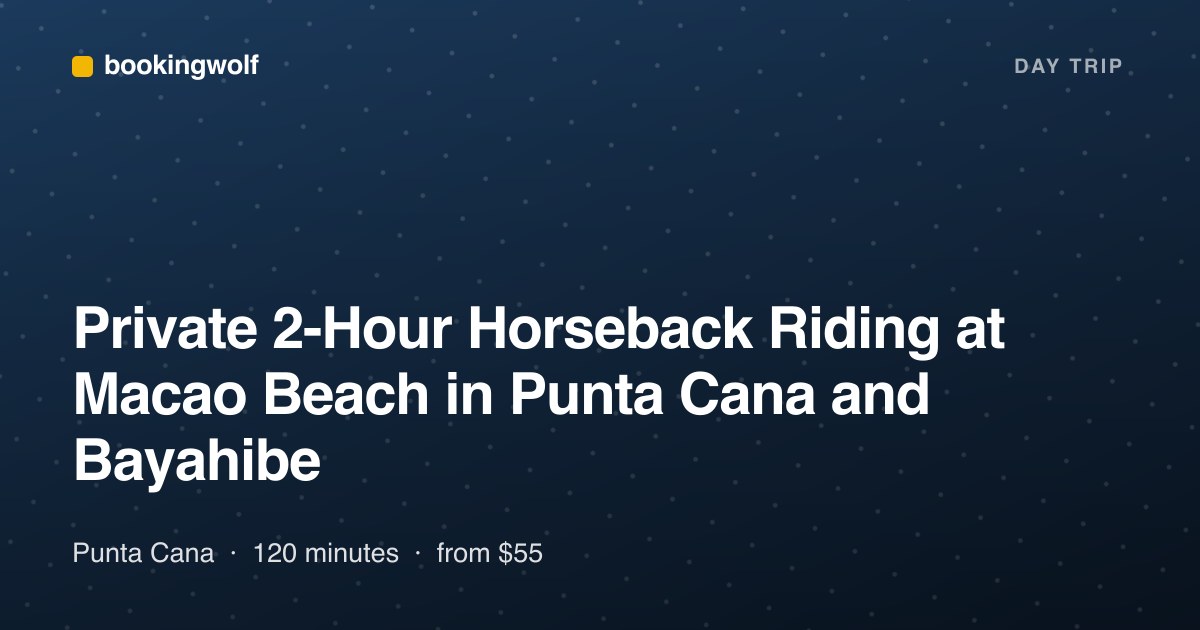 Private 2-Hour Horseback Riding at Macao Beach in Punta Cana and Bayahibe