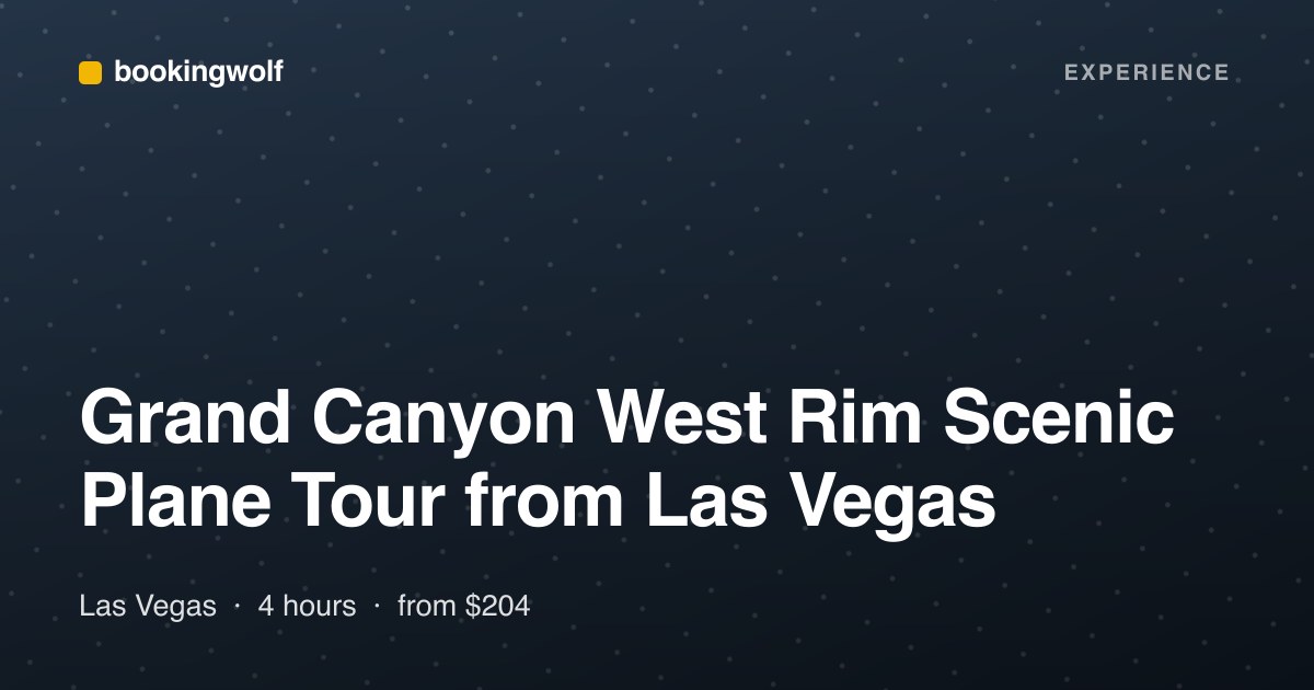 Grand Canyon West Rim Scenic Plane Tour from Las Vegas