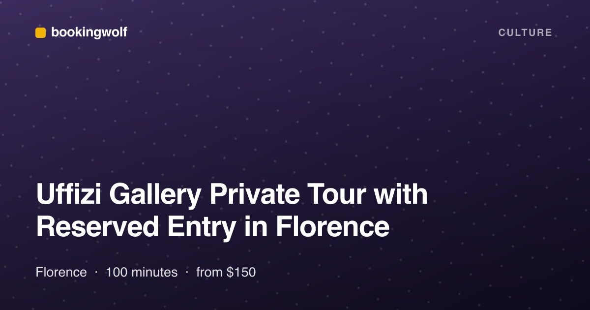 Uffizi Gallery Private Tour with Reserved Entry in Florence