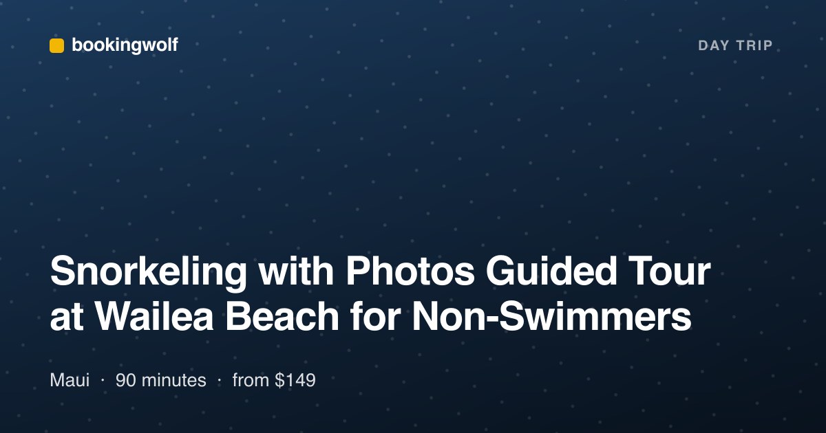 Snorkeling with Photos Guided Tour at Wailea Beach for Non-Swimmers