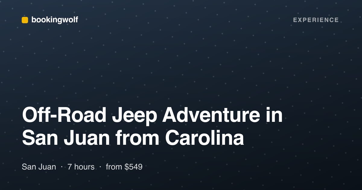 Off-Road Jeep Adventure in San Juan from Carolina