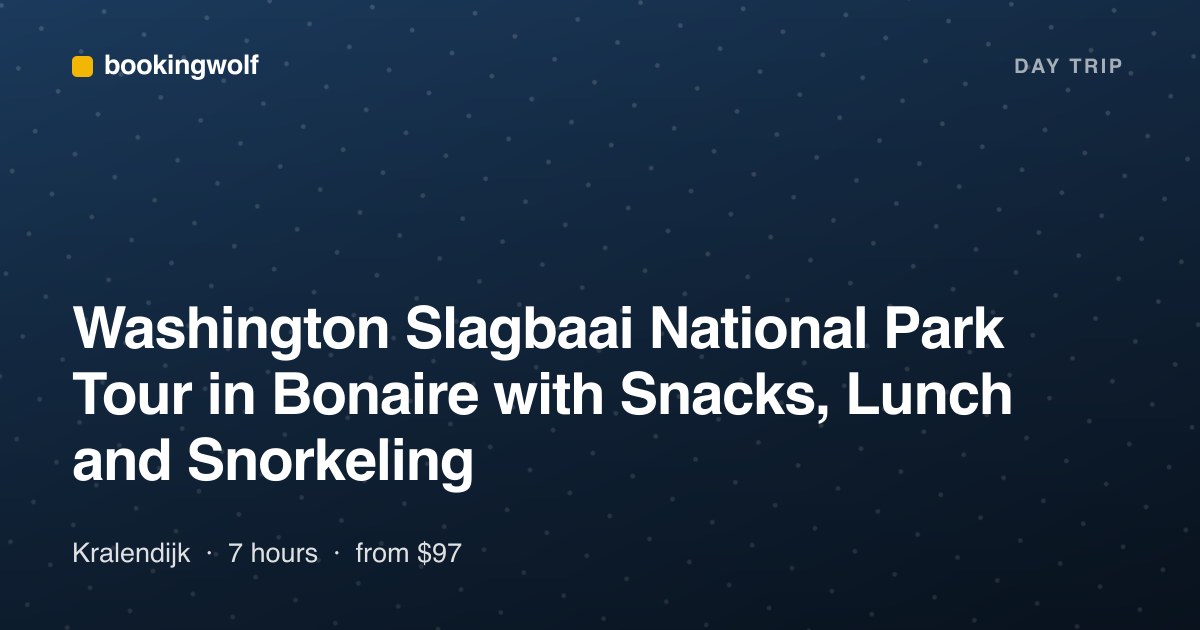 Washington Slagbaai National Park Tour in Bonaire with Snacks, Lunch and Snorkeling
