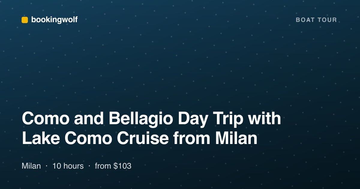 Como and Bellagio Day Trip with Lake Como Cruise from Milan