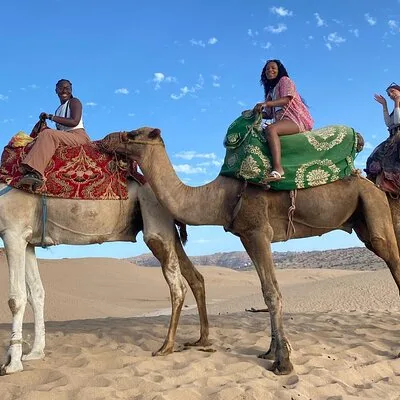 Camel Ride in Timlalin Dunes with luxury Sunset and Mint Tea