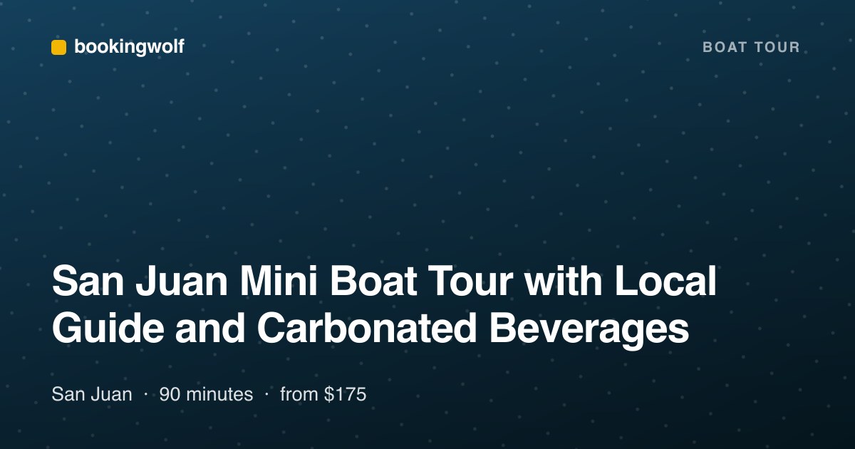 San Juan Mini Boat Tour with Local Guide and Carbonated Beverages