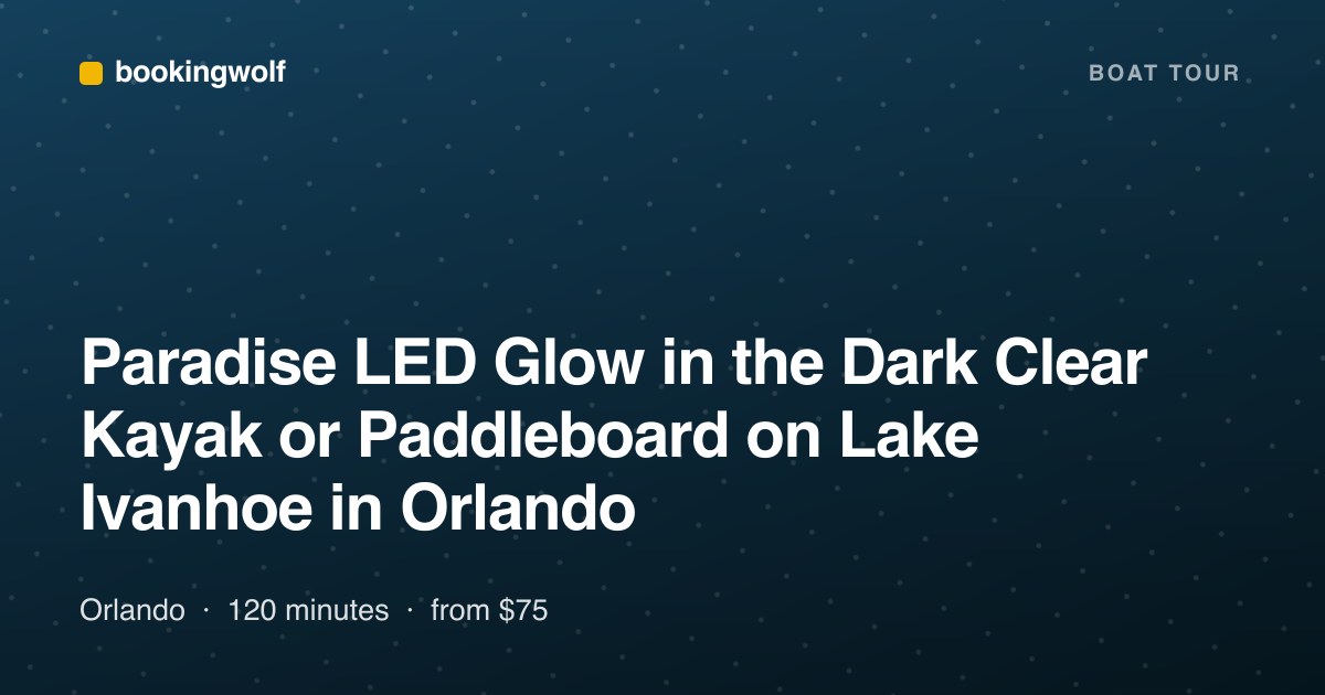 Paradise LED Glow in the Dark Clear Kayak or Paddleboard on Lake Ivanhoe in Orlando
