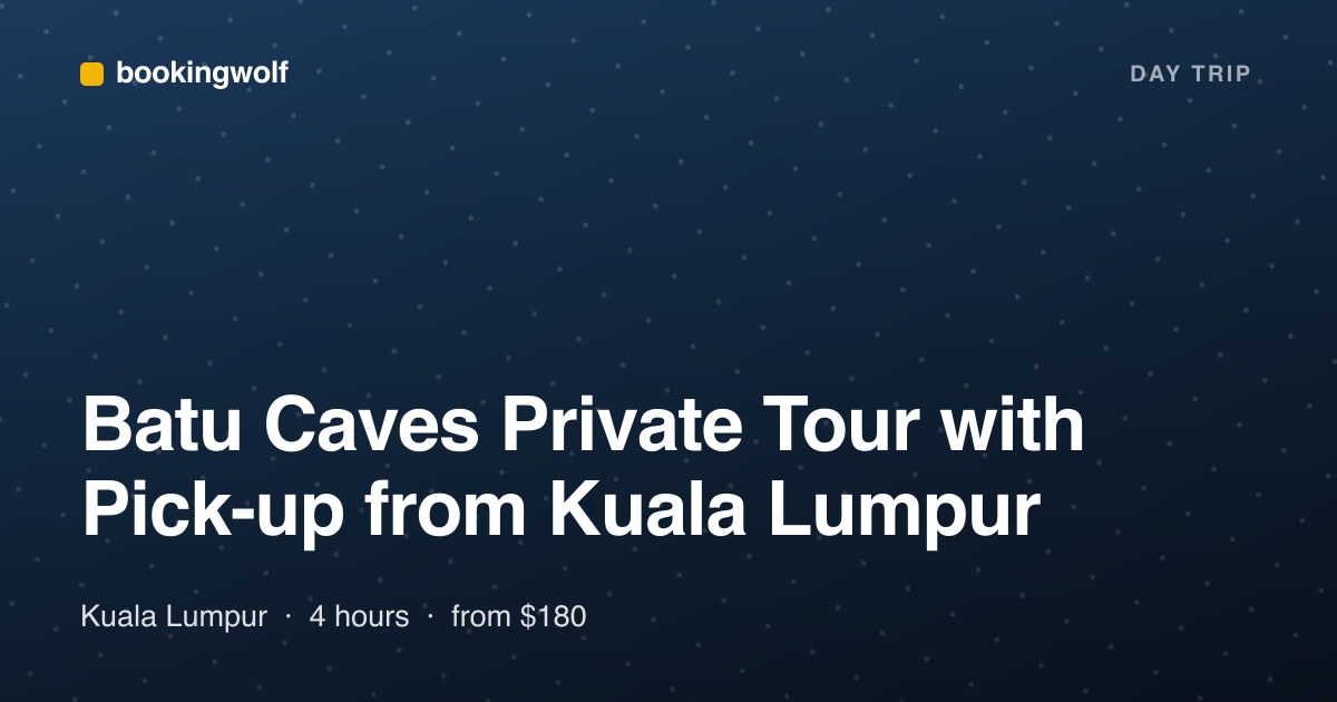 Batu Caves Private Tour with Pick-up from Kuala Lumpur