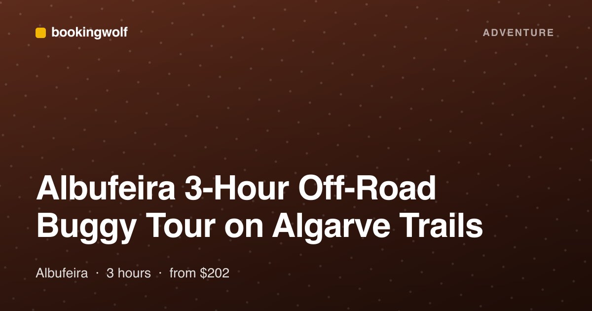 Albufeira 3-Hour Off-Road Buggy Tour on Algarve Trails
