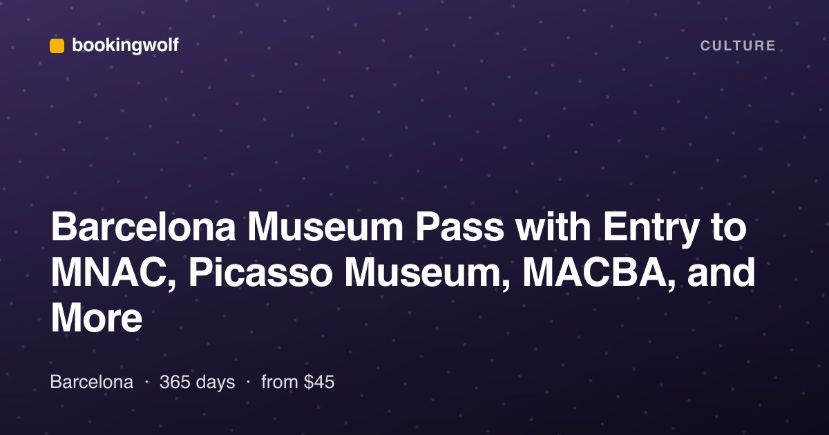 Barcelona Museum Pass with Entry to MNAC, Picasso Museum, MACBA, and More
