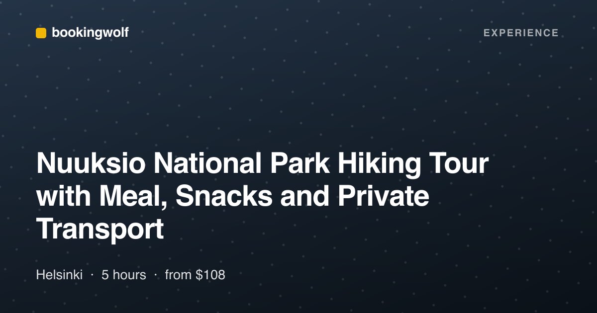 Nuuksio National Park Hiking Tour with Meal, Snacks and Private Transport