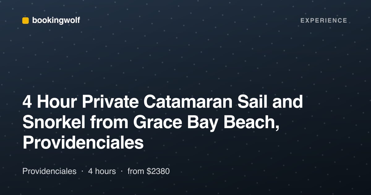 4 Hour Private Catamaran Sail and Snorkel from Grace Bay Beach, Providenciales