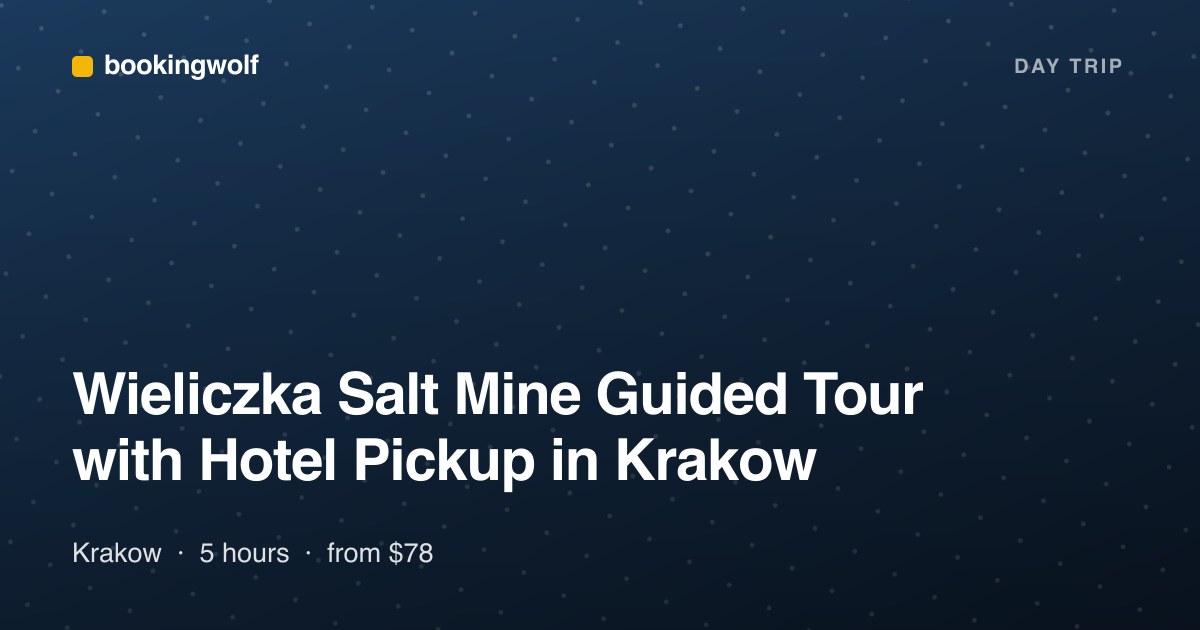 Wieliczka Salt Mine Guided Tour with Hotel Pickup in Krakow