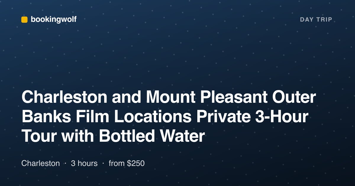 Charleston and Mount Pleasant Outer Banks Film Locations Private 3-Hour Tour with Bottled Water