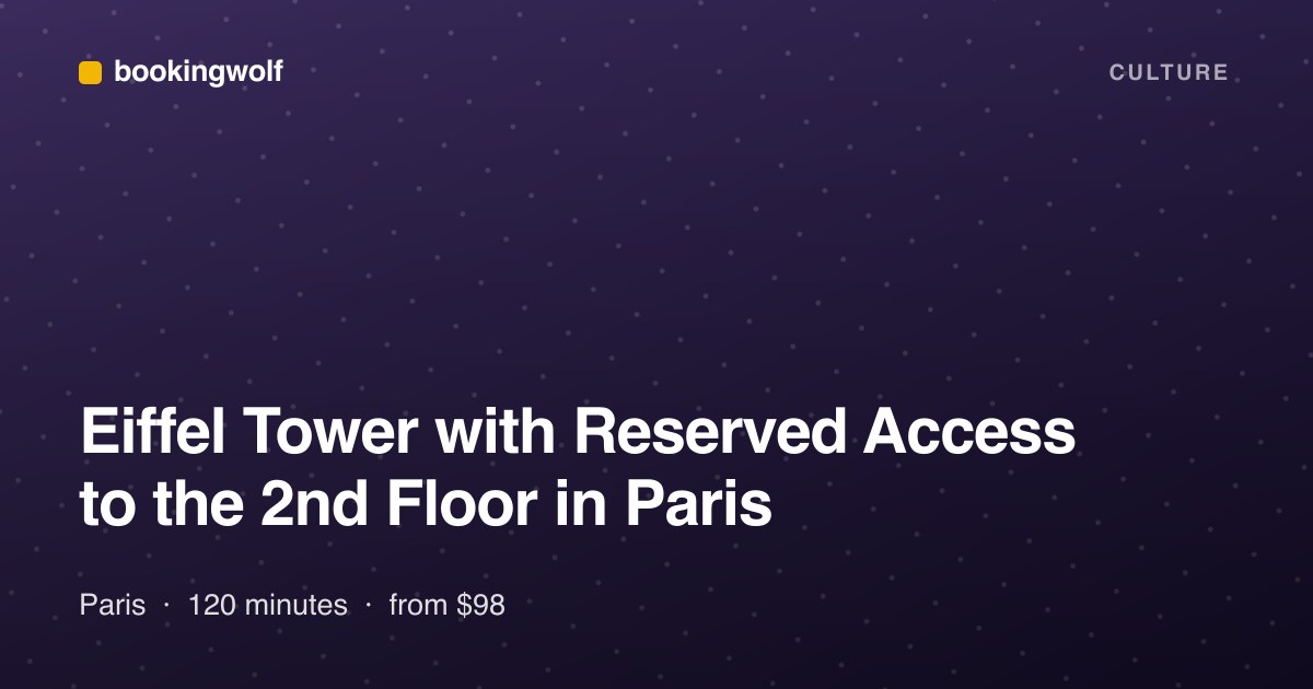 Eiffel Tower with Reserved Access to the 2nd Floor in Paris