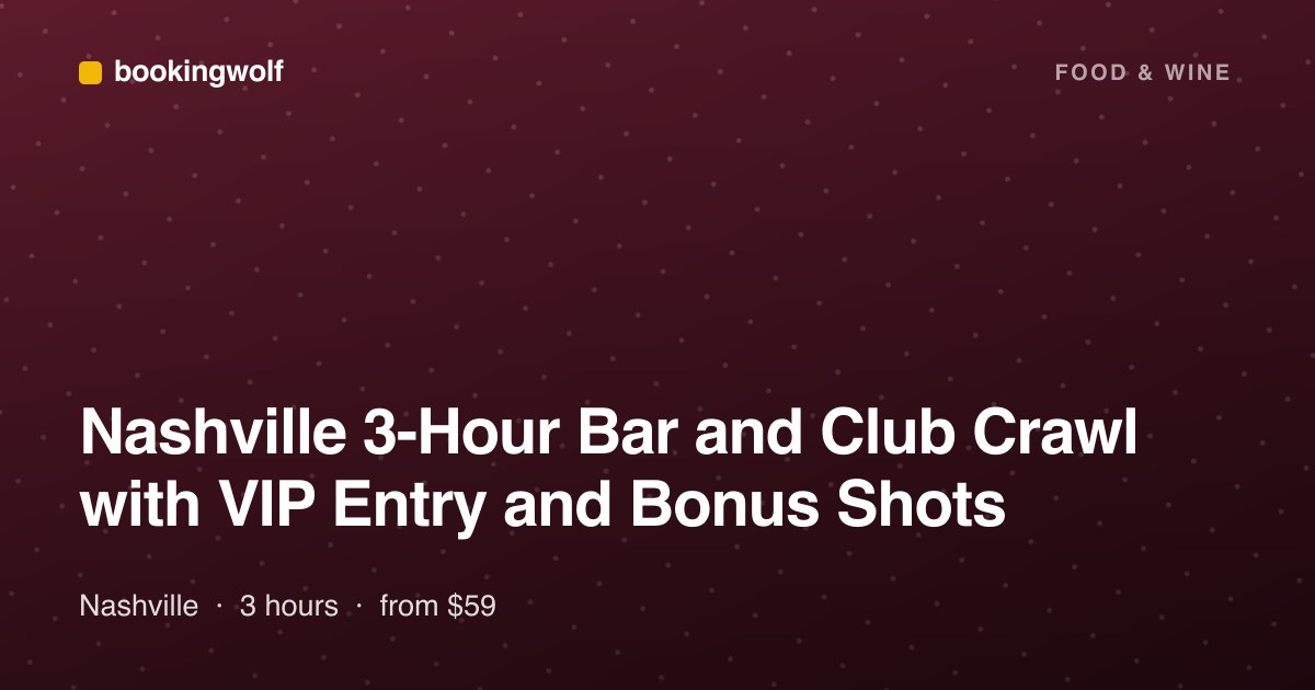 Nashville 3-Hour Bar and Club Crawl with VIP Entry and Bonus Shots