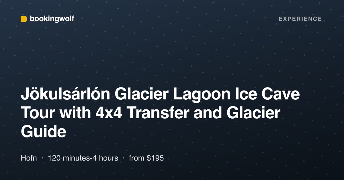 Jökulsárlón Glacier Lagoon Ice Cave Tour with 4x4 Transfer and Glacier Guide