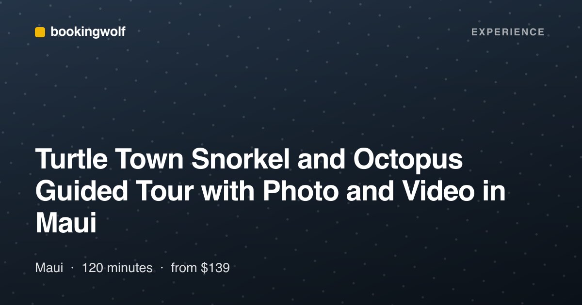 Turtle Town Snorkel and Octopus Guided Tour with Photo and Video in Maui