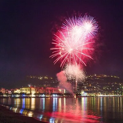 Fireworks from the boat in Roses Bay