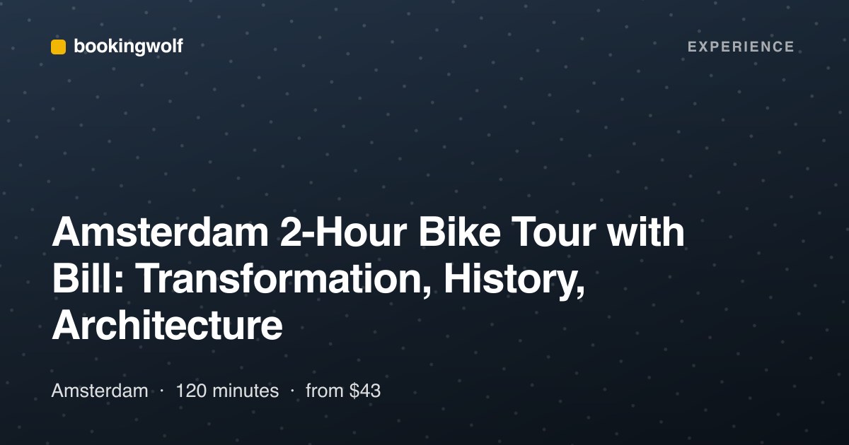 Amsterdam 2-Hour Bike Tour with Bill: Transformation, History, Architecture