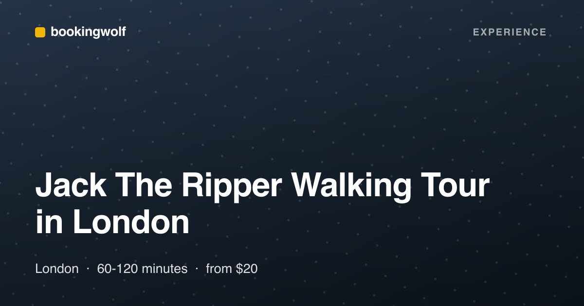 Jack The Ripper Walking Tour in London