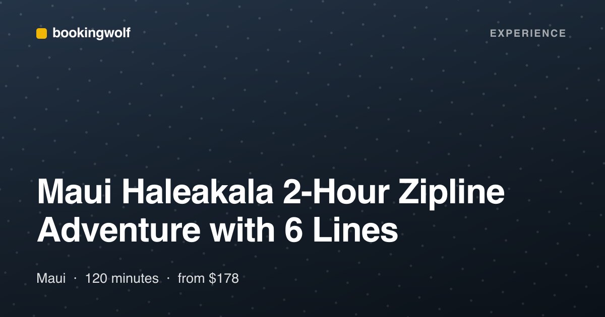Maui Haleakala 2-Hour Zipline Adventure with 6 Lines