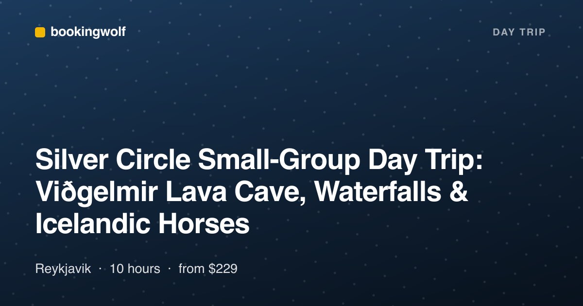Silver Circle Small-Group Day Trip: Viðgelmir Lava Cave, Waterfalls & Icelandic Horses