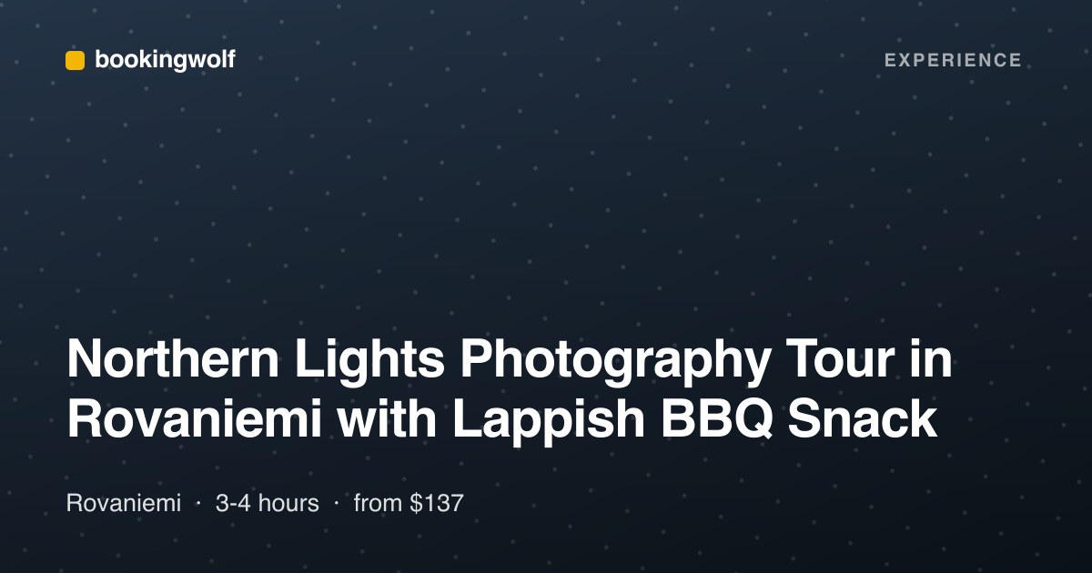Northern Lights Photography Tour in Rovaniemi with Lappish BBQ Snack