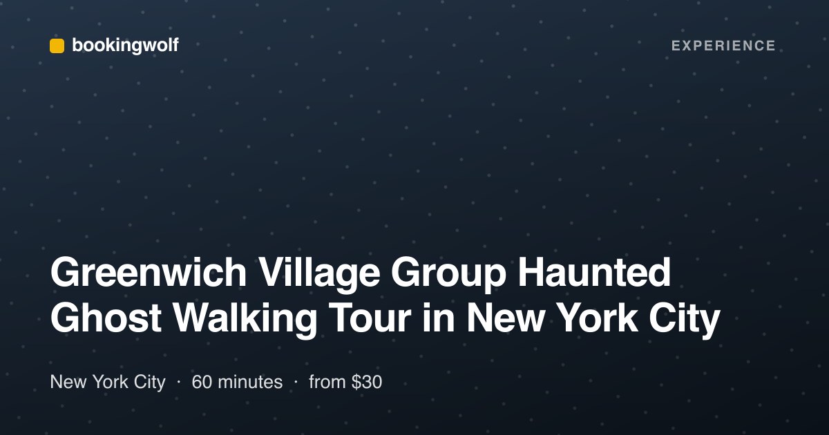 Greenwich Village Group Haunted Ghost Walking Tour in New York City