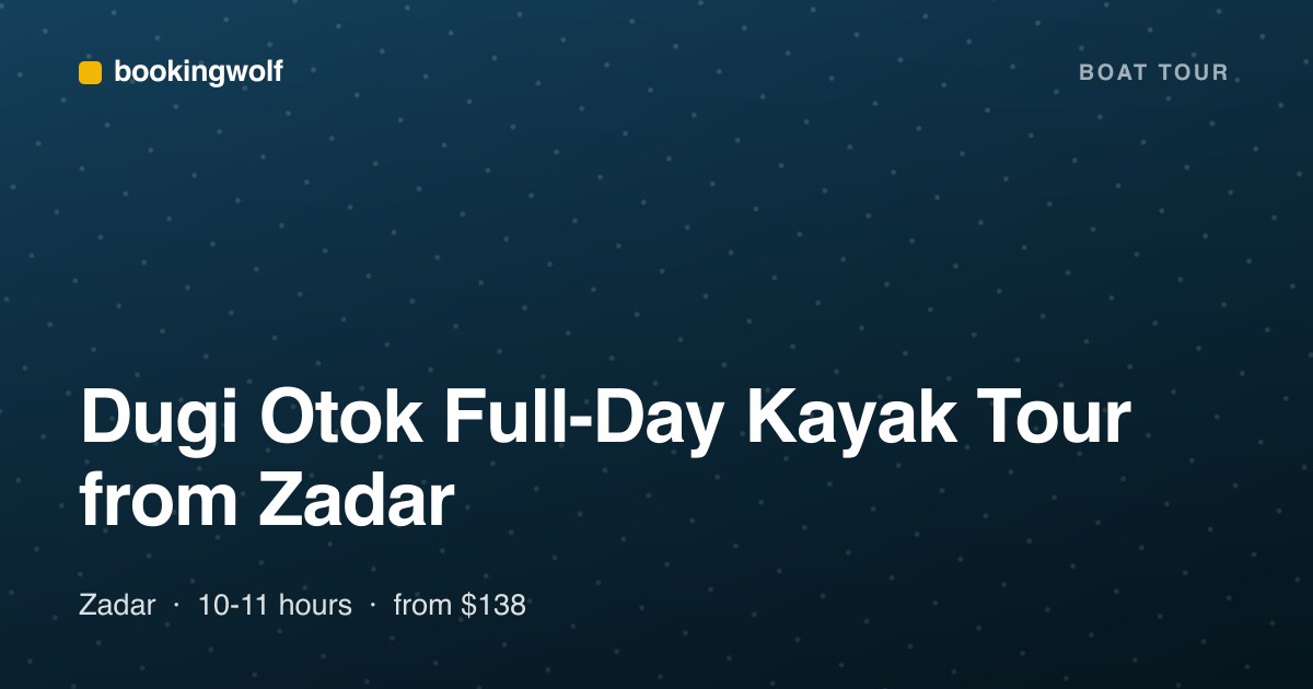 Dugi Otok Full-Day Kayak Tour from Zadar