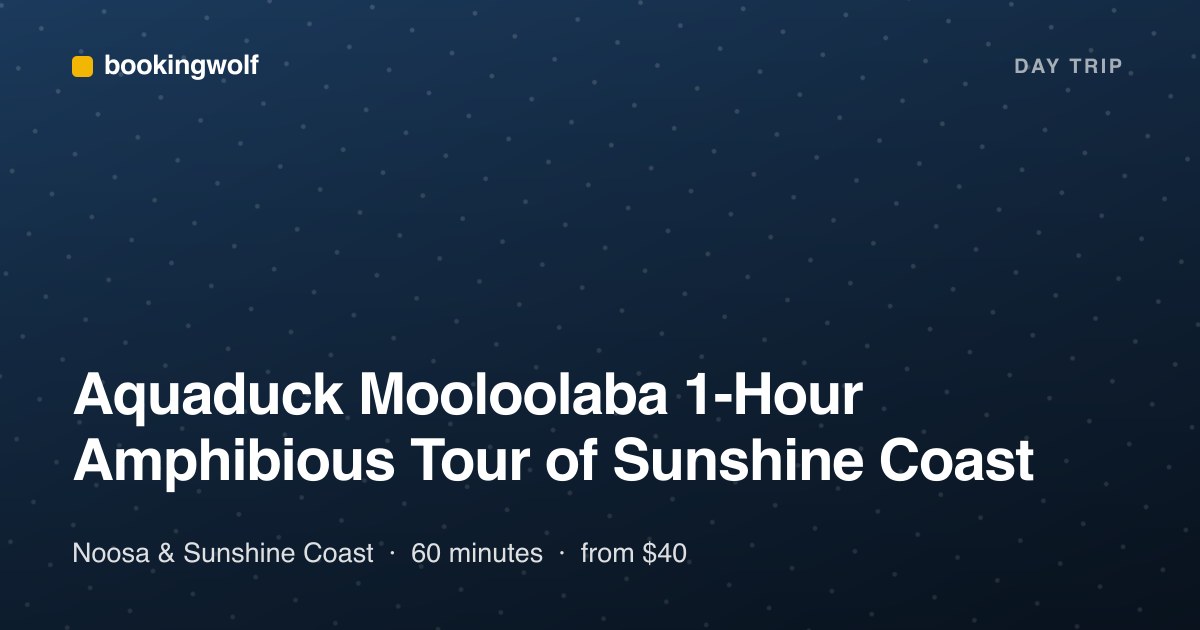 Aquaduck Mooloolaba 1-Hour Amphibious Tour of Sunshine Coast