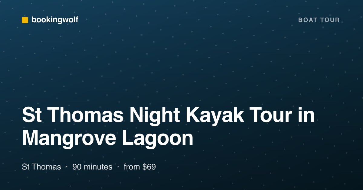 St Thomas Night Kayak Tour in Mangrove Lagoon