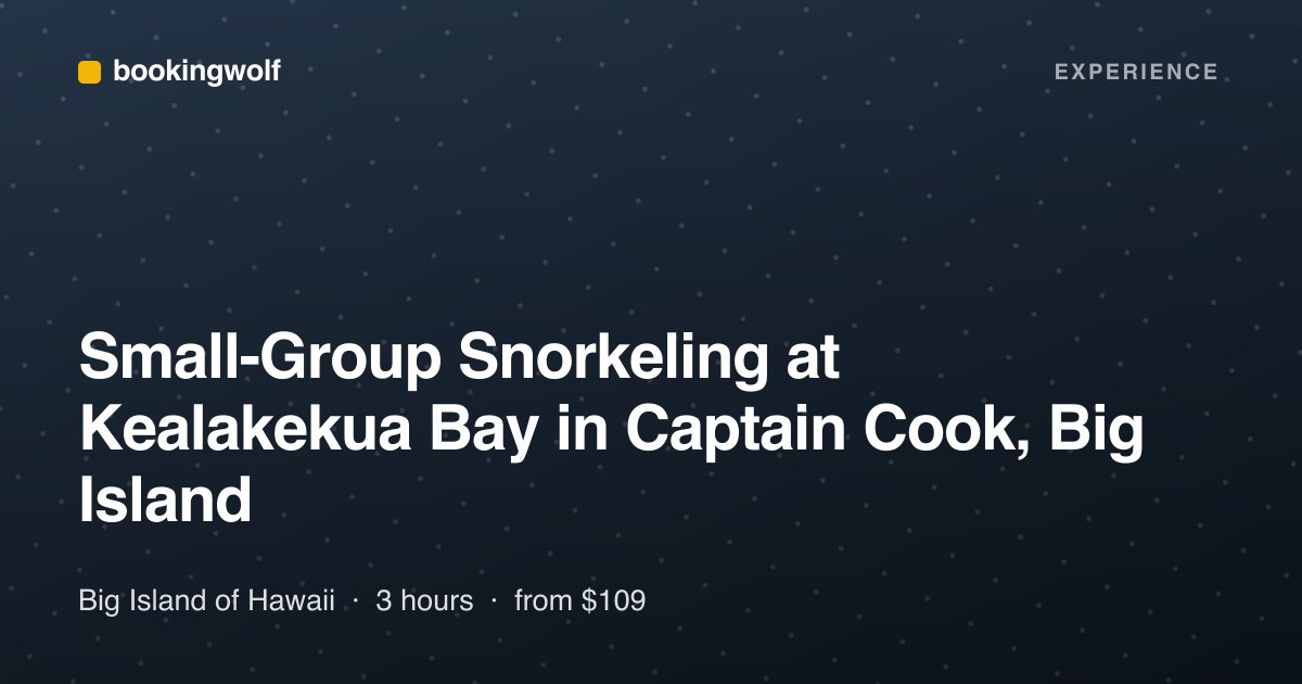 Small-Group Snorkeling at Kealakekua Bay in Captain Cook, Big Island