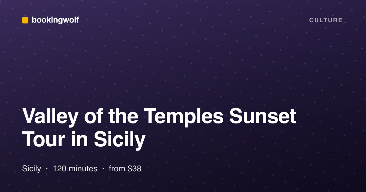 Valley of the Temples Sunset Tour in Sicily