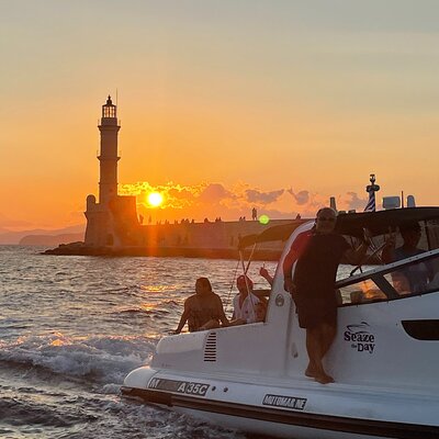 Private Sunset boat trip in Chania, Crete (price is per group)